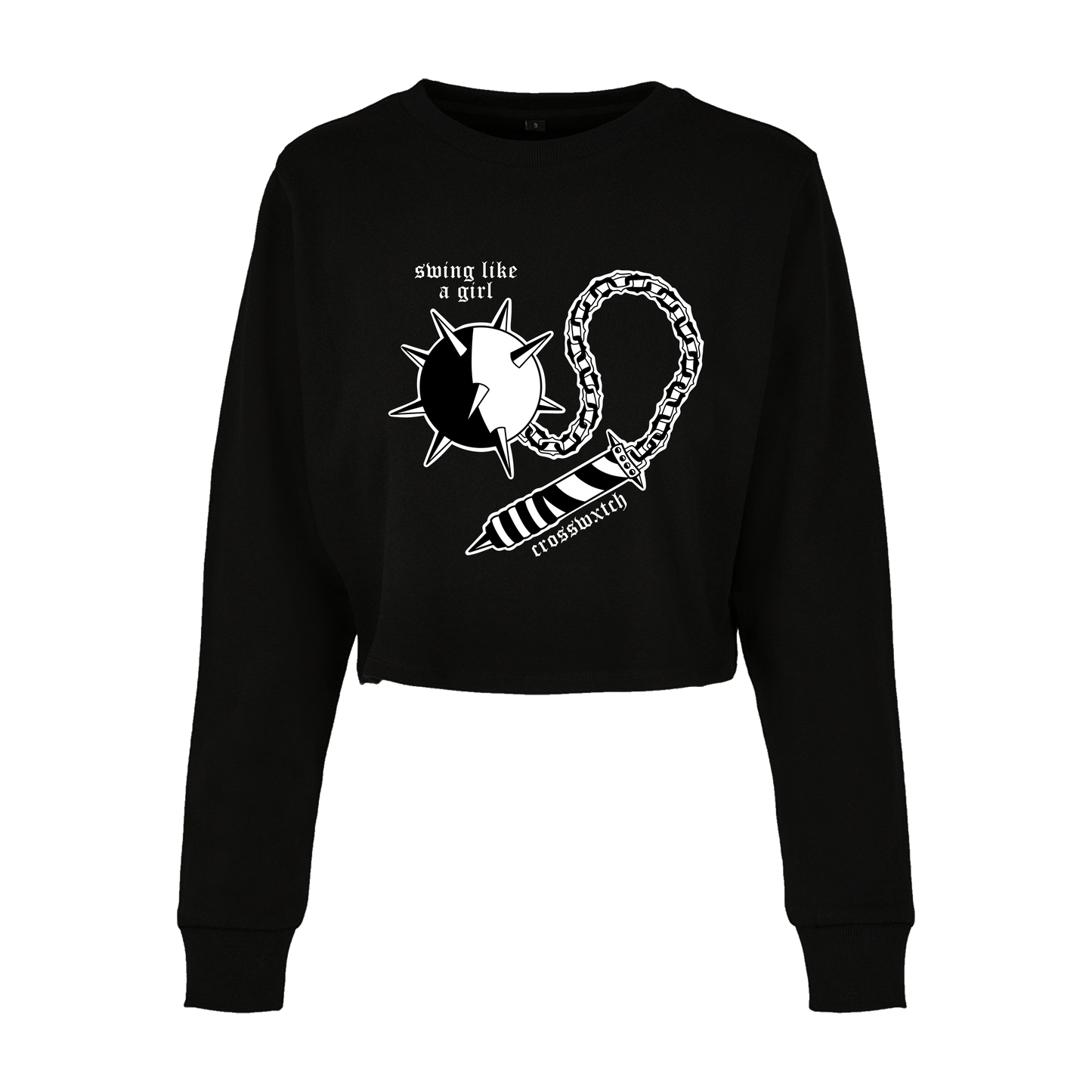 Swing like a girl cropped sweatshirt