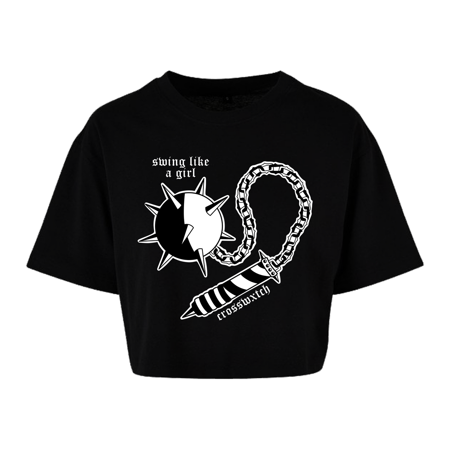 Swing like a girl cropped t-shirt